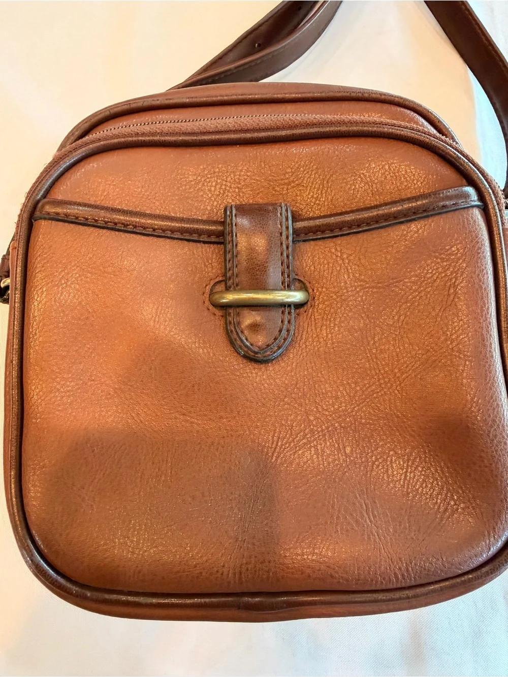 Vintage Liz Claiborne Brown Leather Satchel Messenger Crossbody Blazer Bag